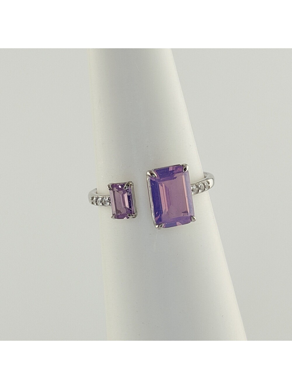 Bomb Party Sterling Club Sz 10 Orchid Purple Chalcedony .925 Silver RETRO